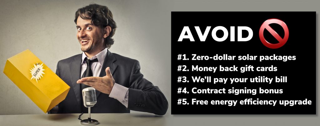 are the top 5 gimmicks solar sales reps will try to use on you.